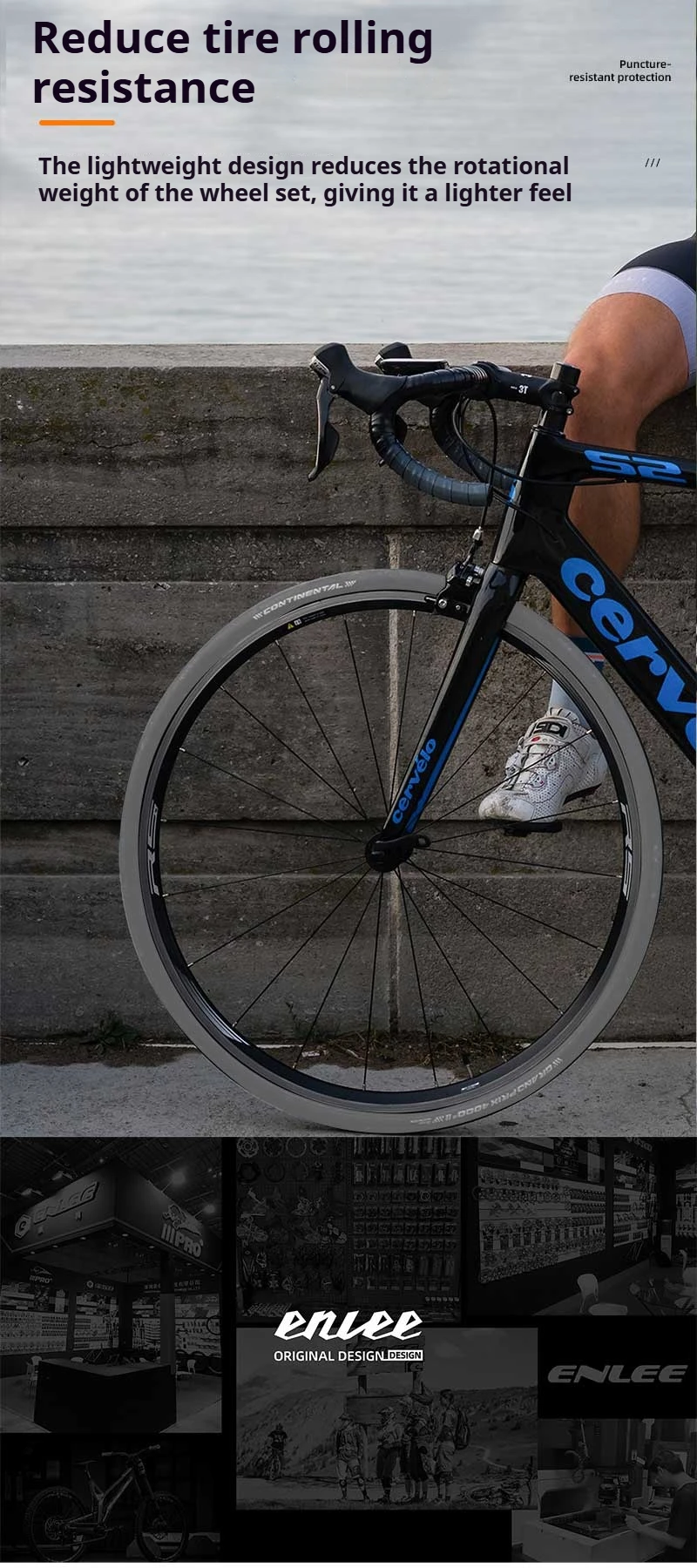 ENLEE Fahrradschlauch Rennrad Mountainbike TPU Schlauch Fahrrad Leichter Schlauch 700C 45/65/85 Französischer Mund – Detail 6