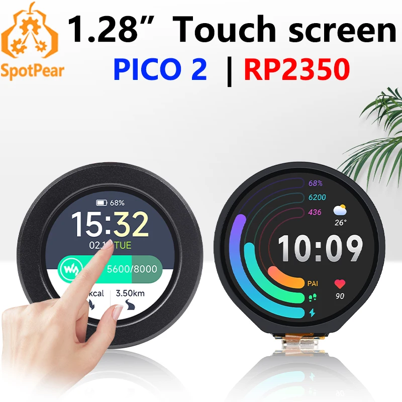 Raspberry Pi Pico 2 RP2350 Scheda di sviluppo touchscreen LCD rotondo da 1,28 pollici Display 240x240 QMI8658 a 6 assi