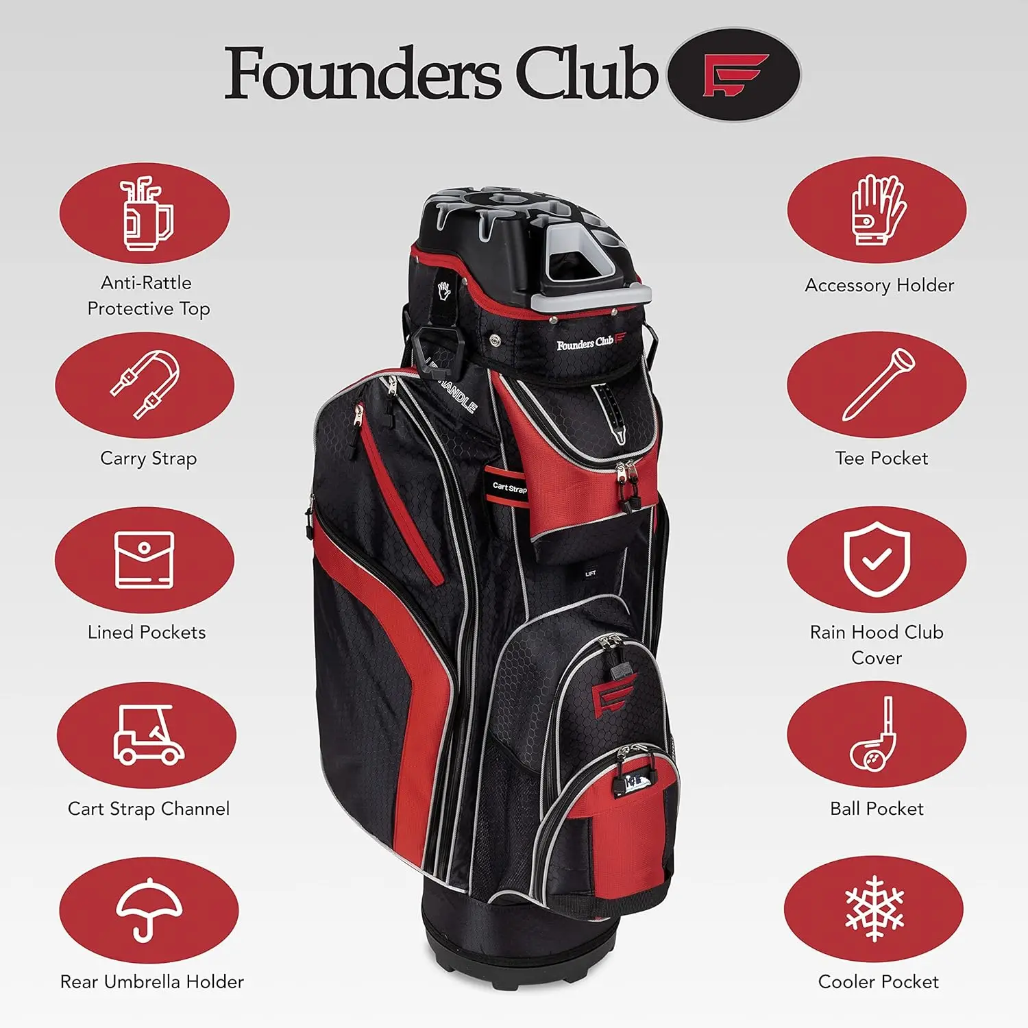 Premium Cart Bag com Divisor Top, 14 Way Organizer