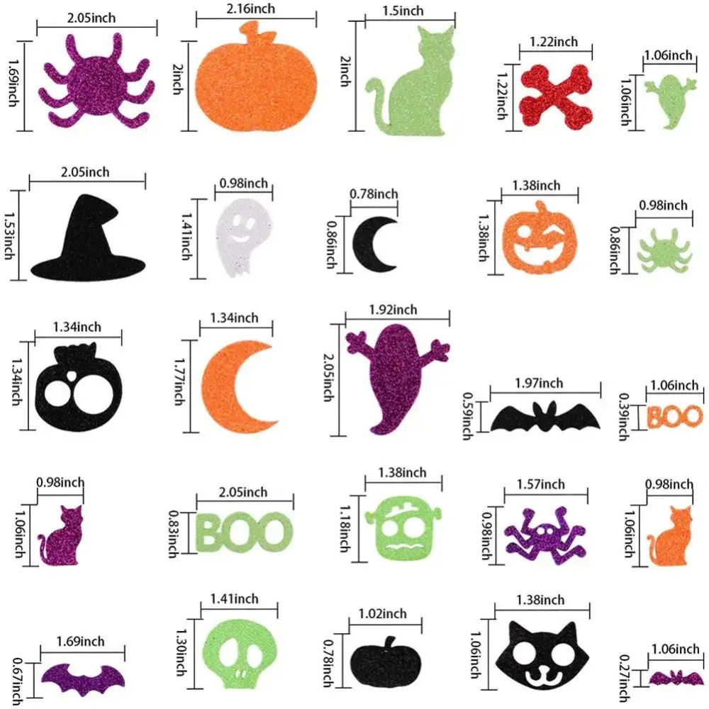 50-500Pcs DIY Foam Glitter Stickers Self-adhesive Pumpkin Witch Hat for Halloween Carnival Prank Ghost Festival Party Decoration view 2