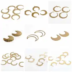 Hammered Brass Charms,Moon Shaped connector,Findings Accessories For Diy Earrings Necklace Bracelet DIY Making,Jewelry Supplies
