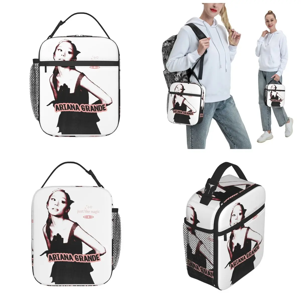 Ariana Grandes Just Like Magic Thermal Insulated Lunch Bags for School Portable Food Bag Cooler Thermal Lunch Boxes