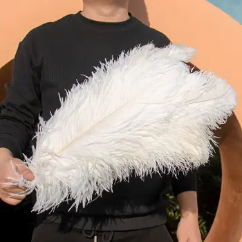 10 ks modrých pštrosích per 15-55 cm přírodní chocholy pro svatební večírek, karneval, dekorace, řemeslné chocholy, stolní dekorace, doplňky 6 nejlepší prodej velké pštrosí peří - №2