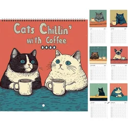 Cat Calendar 2025 12 Month Funny Cute Cartoon Cats Wall Calendar Family Planner & Daily Monthly Organizer Calendar