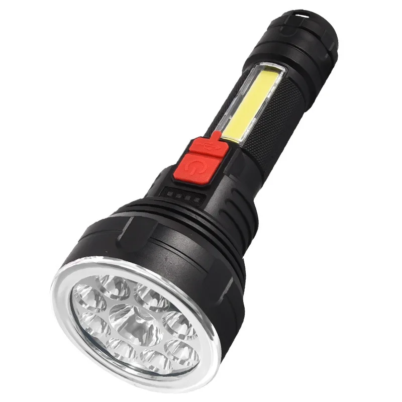 

Outdoor 9 LED Flashlight COB Working Light Fishing Outdoor Torch USB Charging Portable High Power Led Flashlights