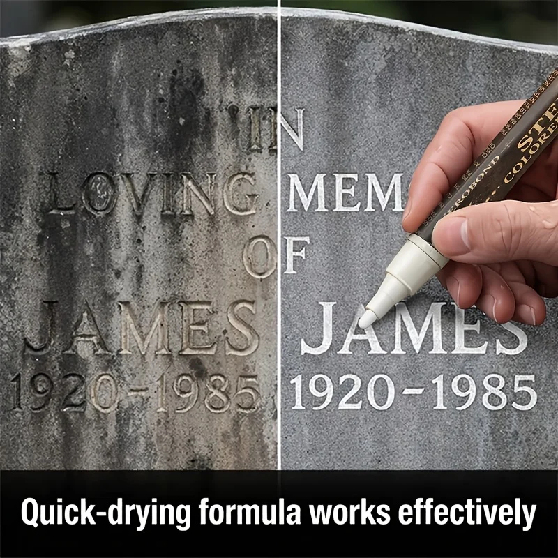 Multi-color Tombstone Repair Pen, Stone Letter Refill Paint Marker, Restore Faded Gravure Inscriptions On Headstone Memorial