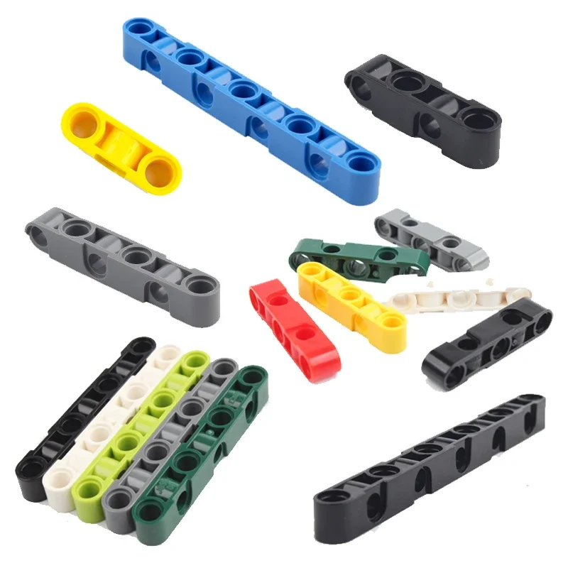 Small Particle Building Block High-tech Parts  Beams with Double Sides Pin Holes Compatible with lego Moc Accessories