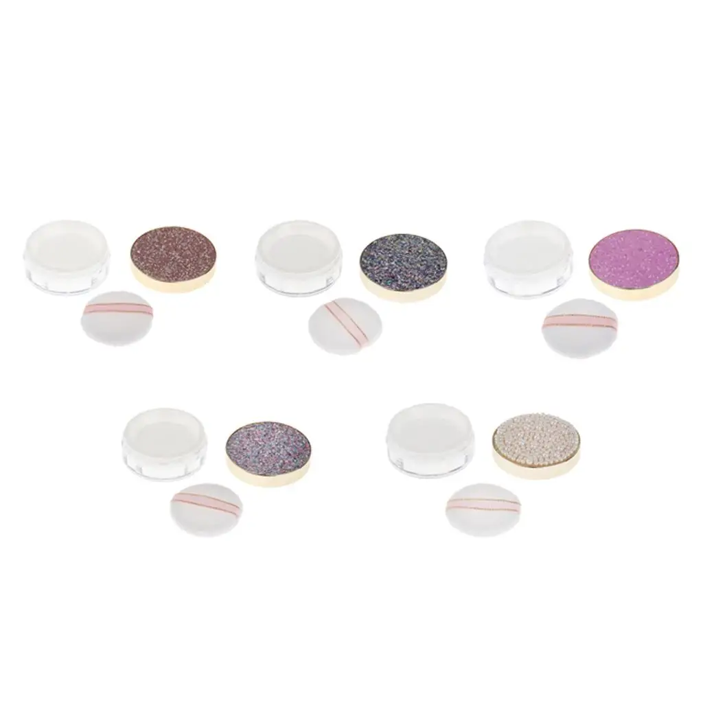 Contenedor de estuche para polvos sueltos de maquillaje de 10G con espejo y soplo de polvo