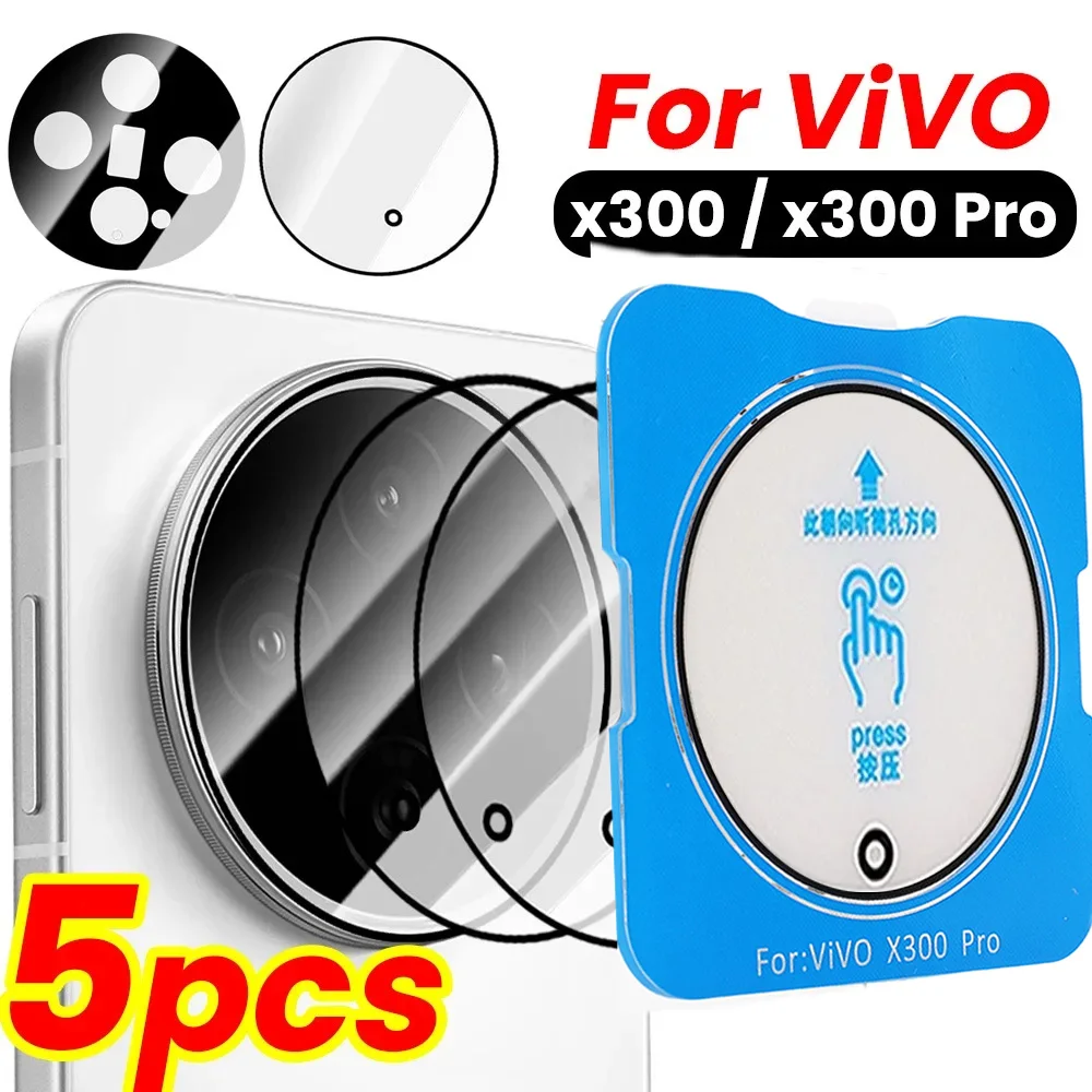 Protecteur d'objectif de caméra pour Vivo X300 X300 Pro, localisateur en verre trempé transparent, Installation facile, Film anti-rayures, accessoires, 1/5 pièces