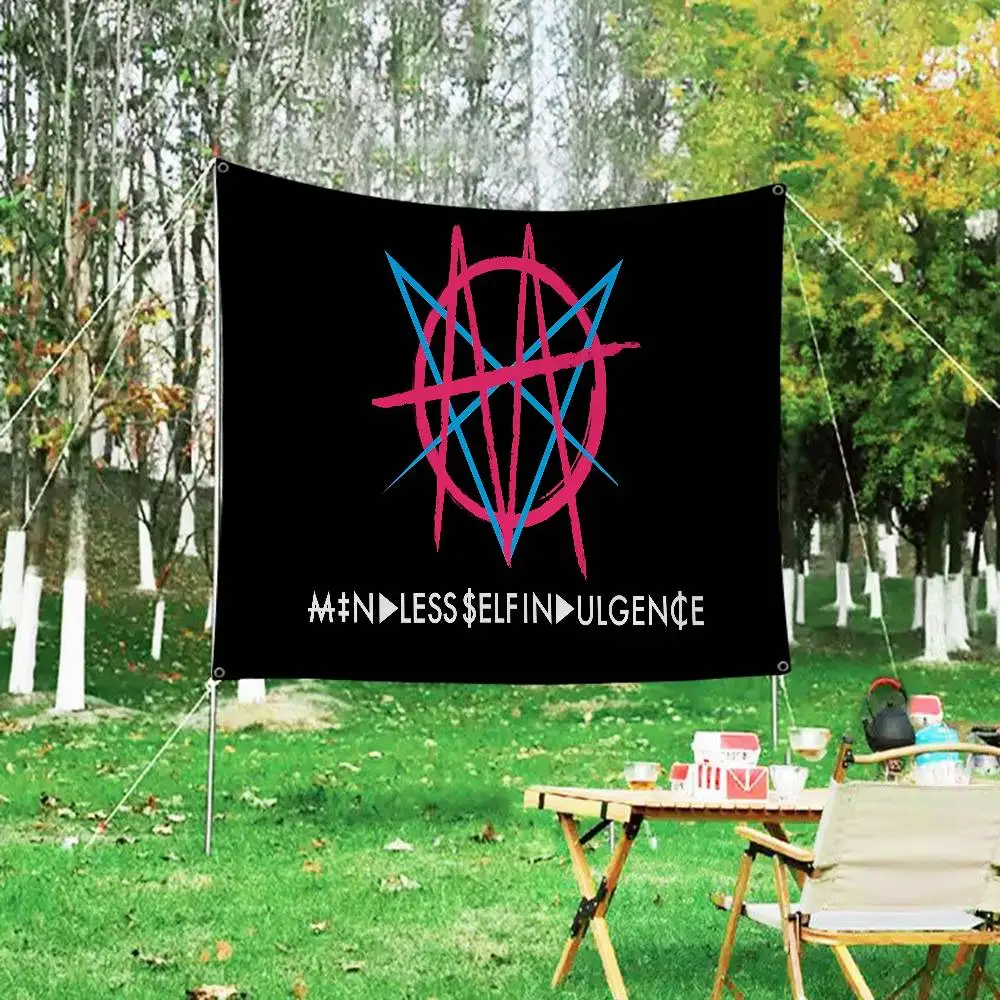 Classic Industrial Band M-Mindless Self I-Indulgence DIY Flag For Family Group Photo Living Room Home Dorm Decor Wall Art Decor
