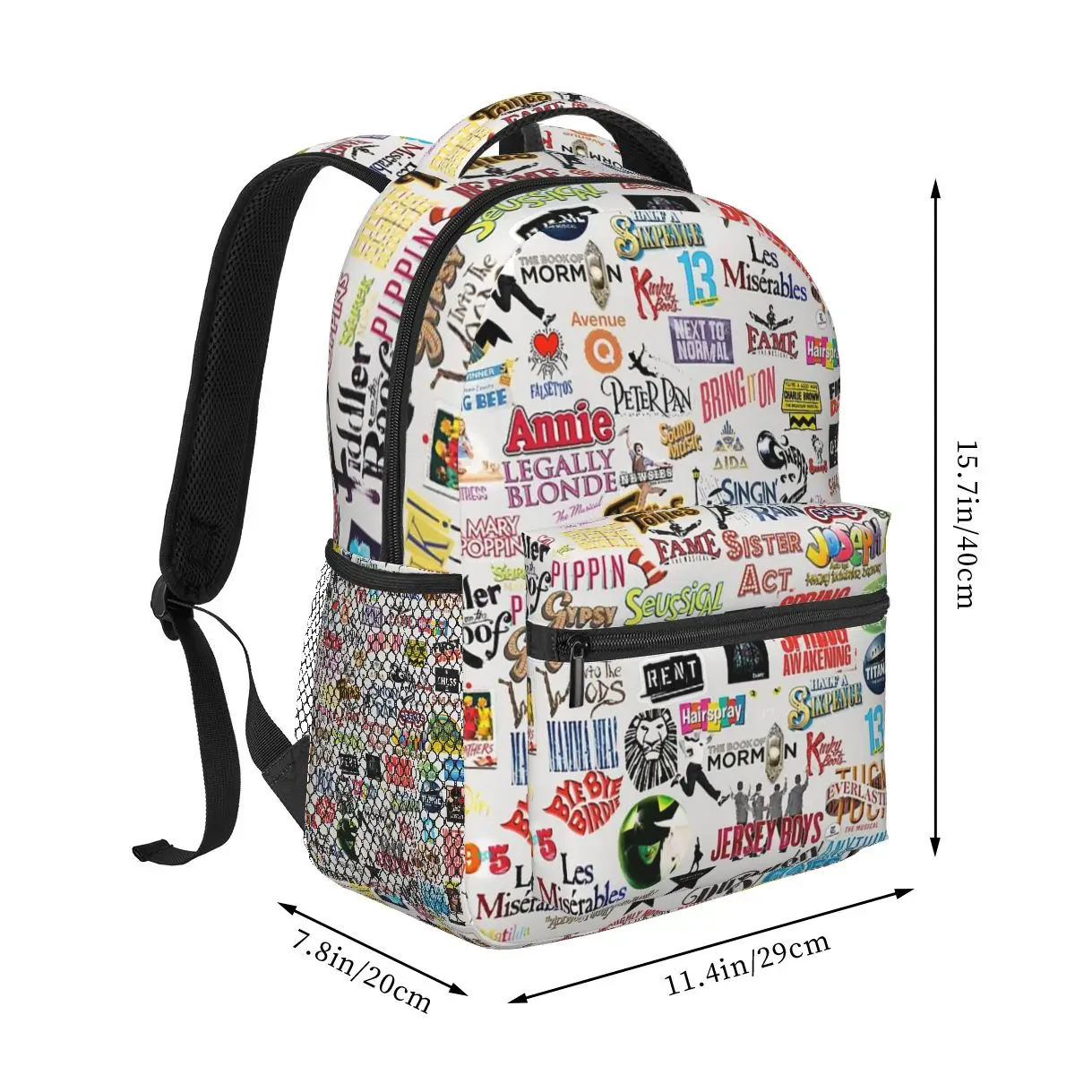 Musical Logos Backpacks Boys Girls Bookbag Students School Bags Cartoon Kids Rucksack Shoulder Bag Large Capacity