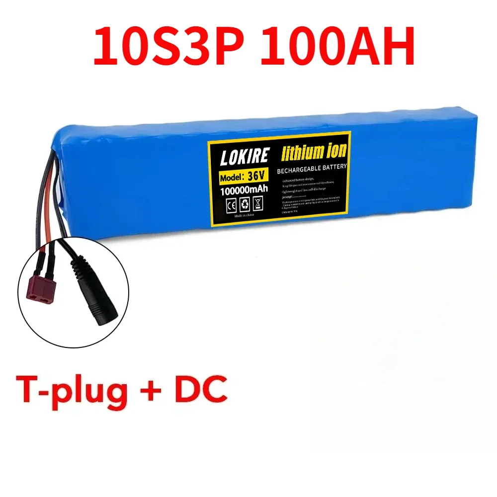 36V 100Ah 18650 Oplaadbare Lithium Batterij 10S3P 1000W Power Gemodificeerde Fiets Scooter Elektrische Voertuig met BMS + Lader