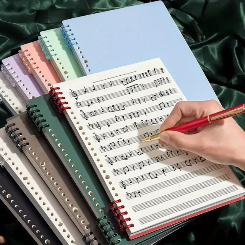 Cuaderno de notación musical B5 de 60 hojas: papel para personal reutilizable de hojas sueltas, libro de ejercicios de doble cara para músicos y comedores