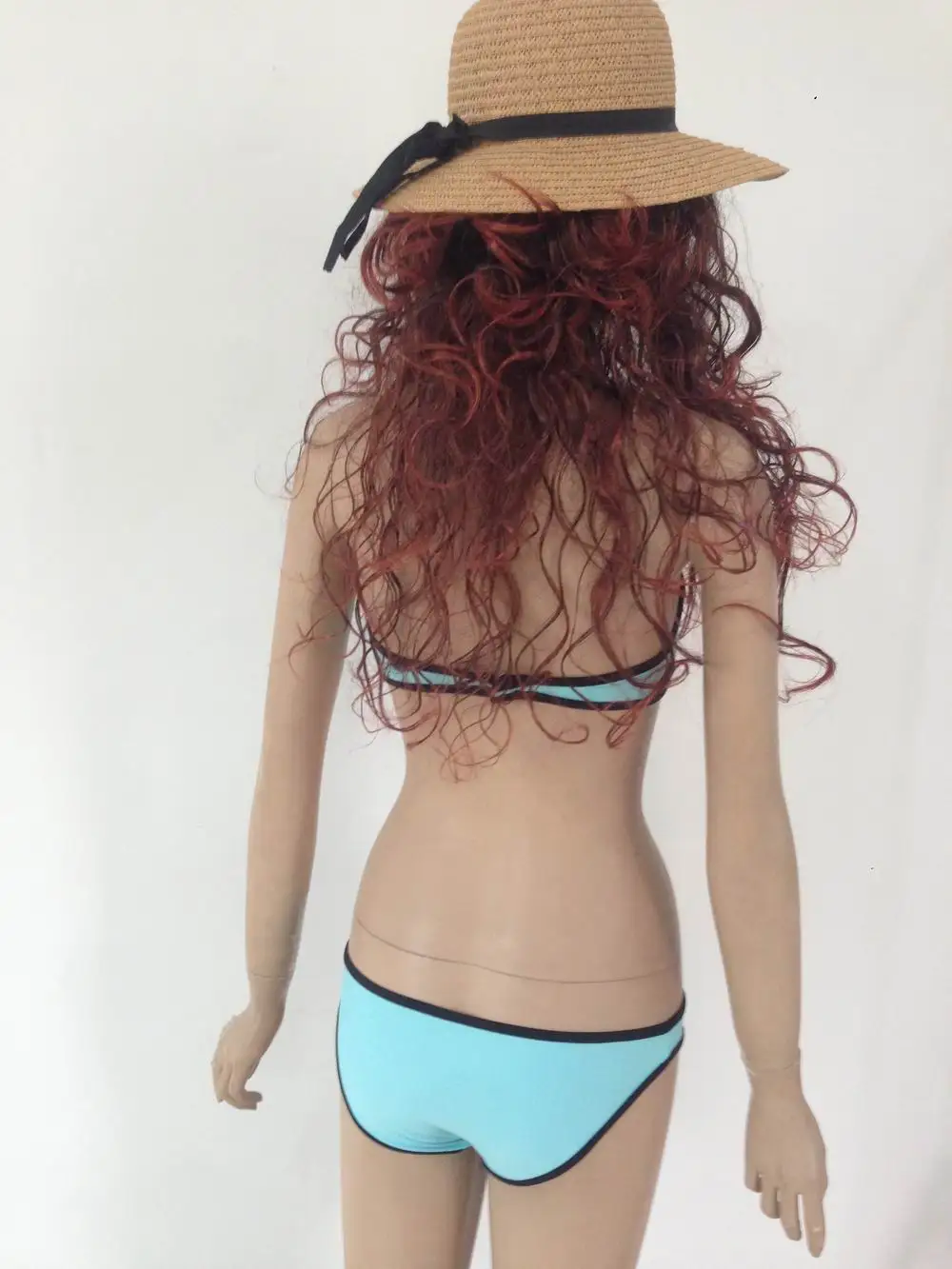 طقم بيكيني نسائي بدون حمالات مكون من قطعتين مع سحاب أمامي وتفاصيل ملابس سباحة صيفية للشاطئ #6