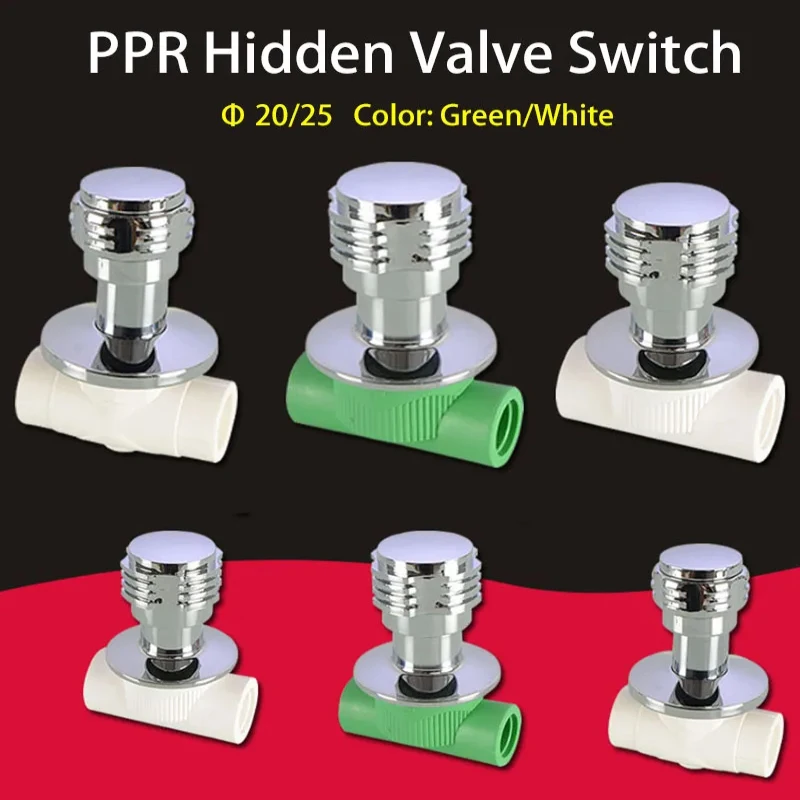 

1 Pcs PPR Concealed Quick Open Water Main Stop Valve – 1/2" 3/4" 20/25mm PPR Pipe Fittings for Home Water System