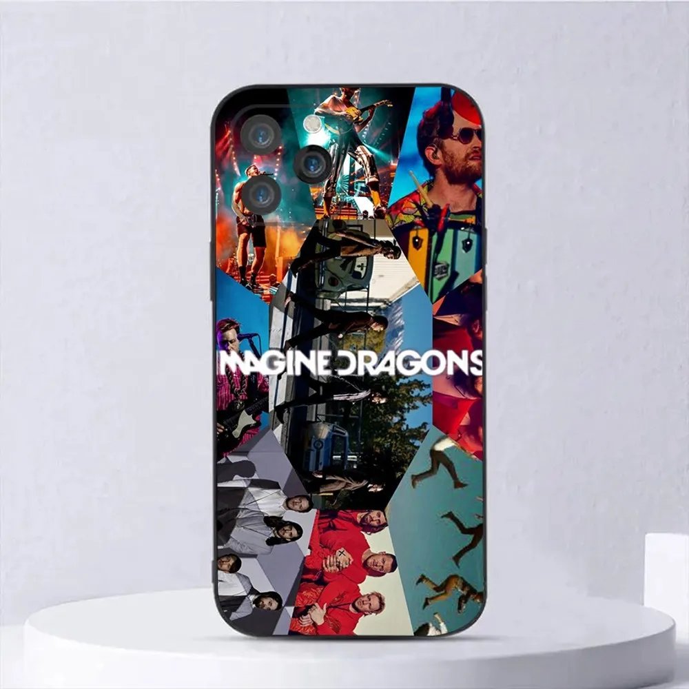 Imagine Dragons Rock band Phone Case For iPhone 15,14,13,12,11,Plus,Pro Max,XS,X,XR,SE,Mini,8,7 Soft Silicone Black Cover