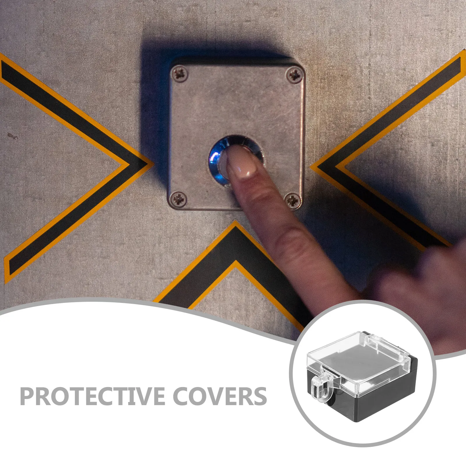 2pcs Emergency Stop Button Cover 22Mm Push Button Guard For Switch Protective Covers Dustproof Water Resistant Safety Switch Box