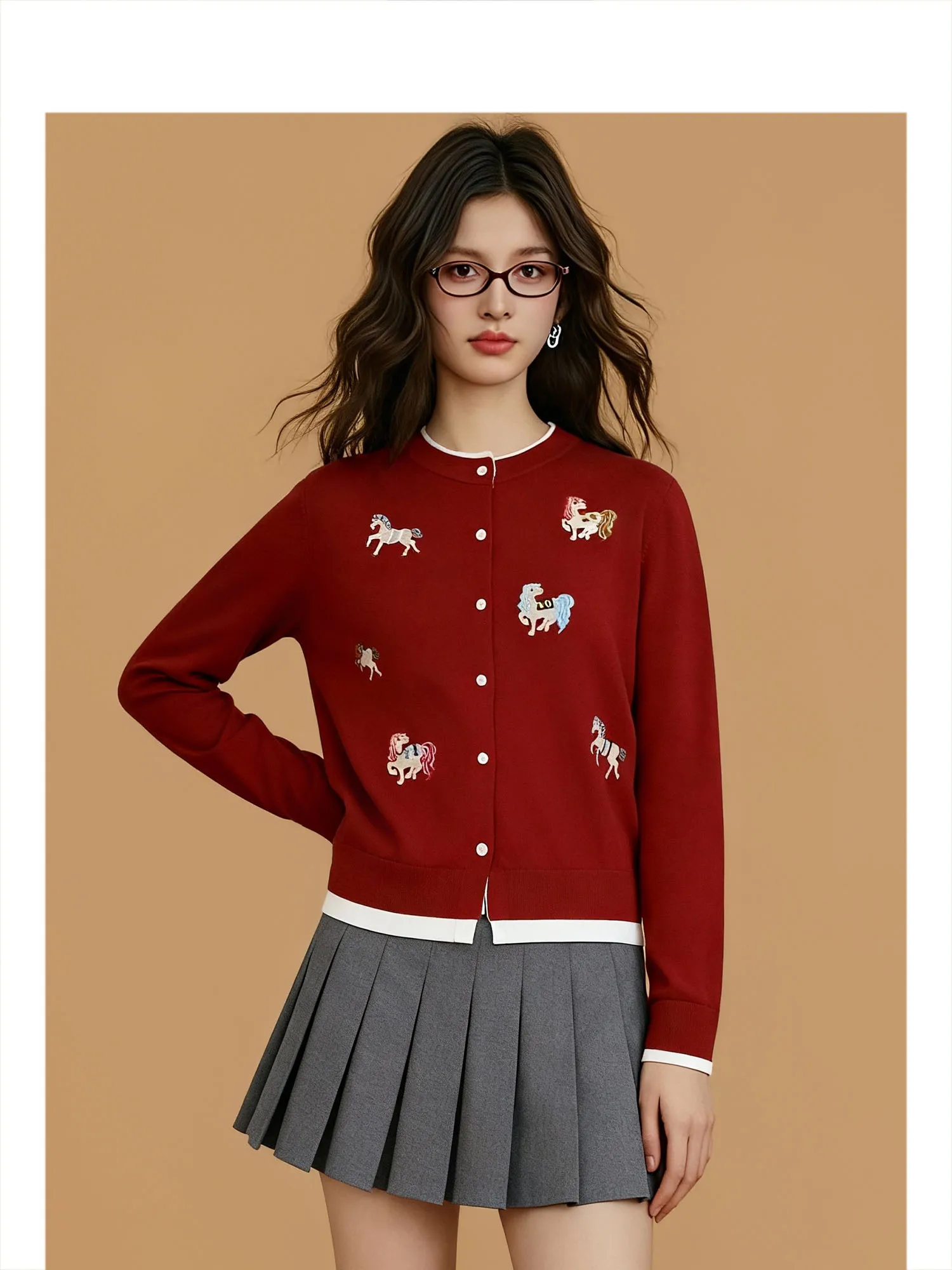 

Новогодняя лимитированная серия Cisas: милый вязаный кардиган-топ для женщин, повседневный, свободный крой...