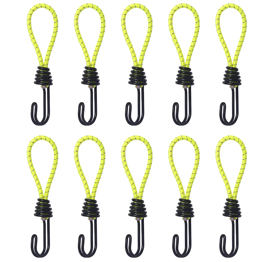 10 stücke Zelt Elastische Seil Schnur Haken Vielseitig Outdoor Camping Baldachin Plane Zelt Befestigungs Schnur String Karabiner Haken Zubehör – Detail 4