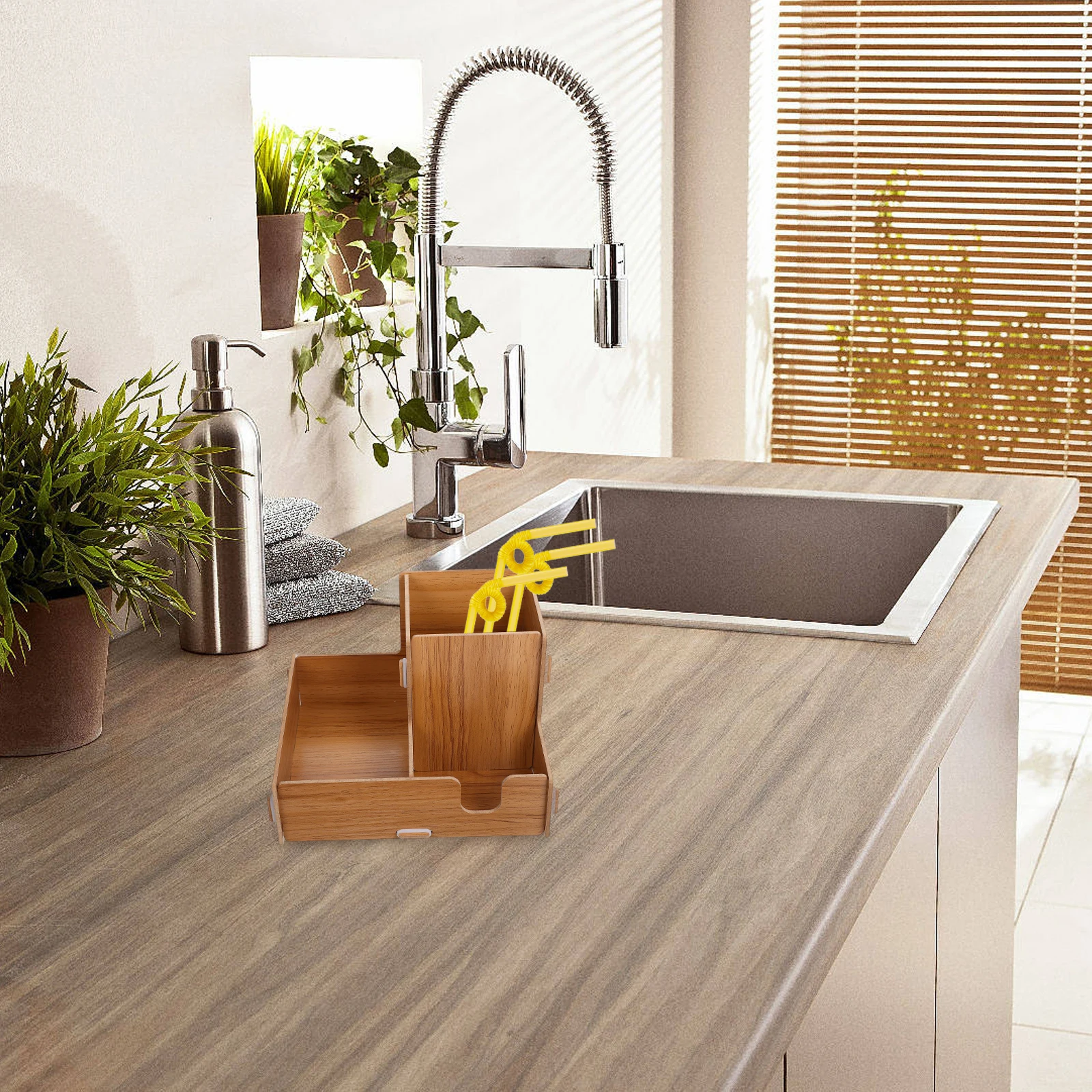 

Wooden Paper Cup Holder Rack for Home Use Dispensers Cherry Finish ganizers Straw Box Storage Kitchen Cafe D01