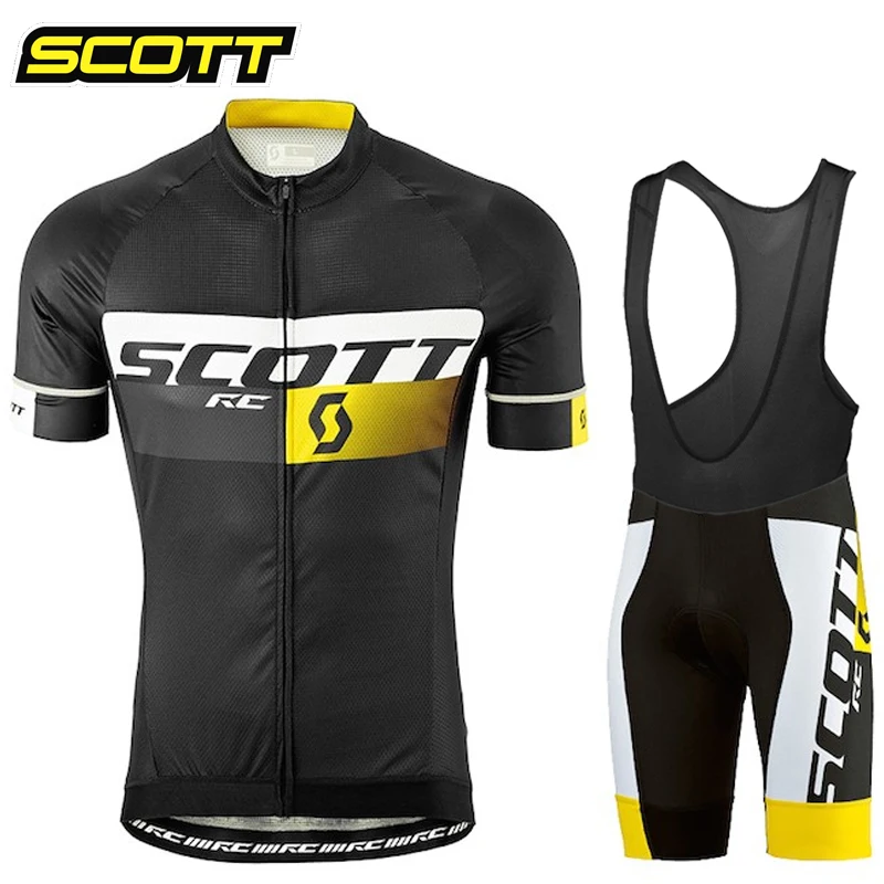 SCOTT Cycling Bib Men\'s Jersey Summer Mtb Male Clothing Man Bicycle Outfit Set Shorts Uniform Cycle Bike Pants Gel Suit Clothes