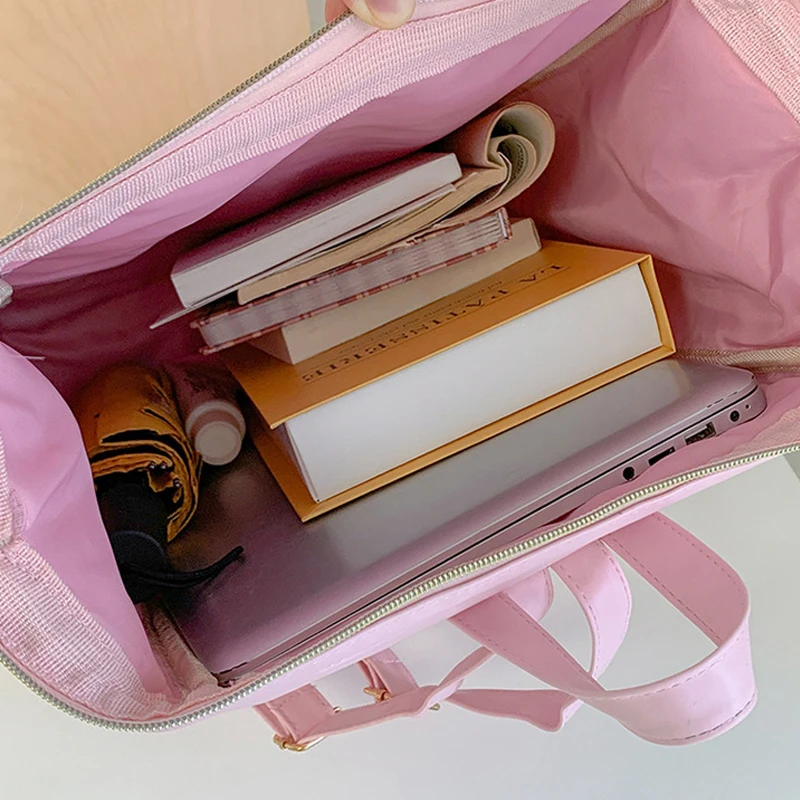 Cute My Melody Bow Tie Backpack Large Capacity Leisure Girls Backpack Cartoon Rhombus Kuromi Hello Kittys Bags for Woman