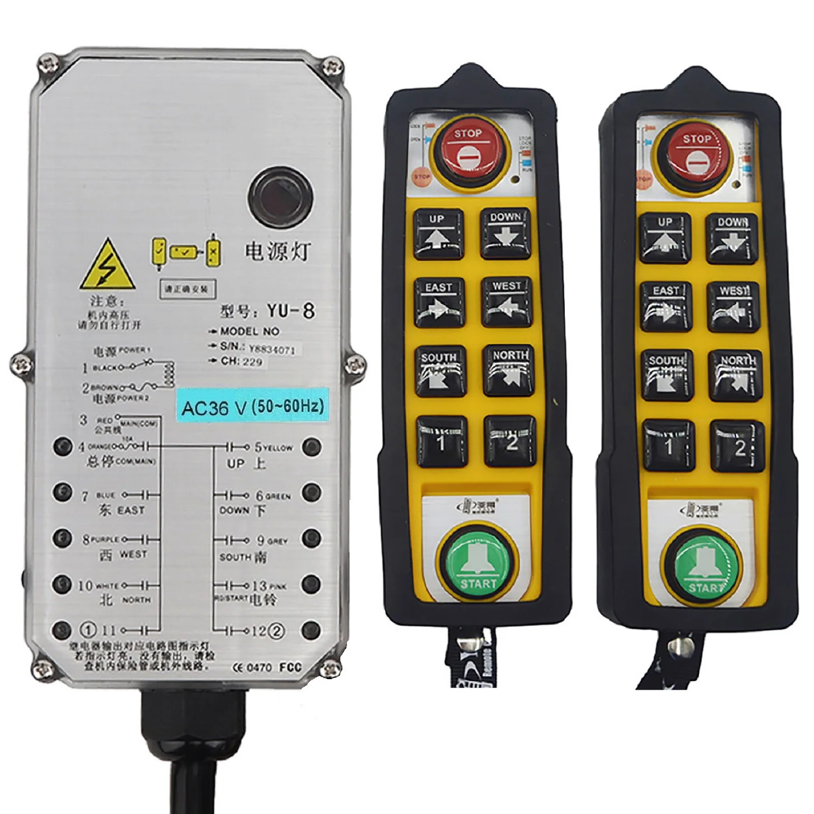 Wireless Remote Control for Industrial Hoists and For Cranes Anti Interference Waterproof Oil and Acid Resistant