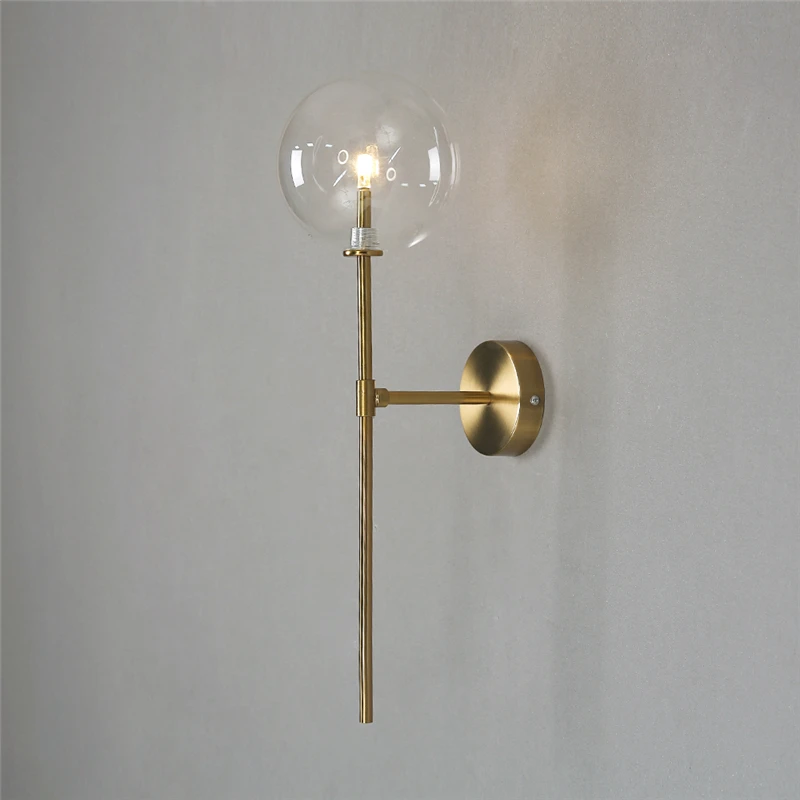 Imagem -03 - Modern Glass Wall Lamp Ouro Prateado Metal Sconces Iluminação Home Decor Quarto Cabeceira Sala Luzes Cozinha