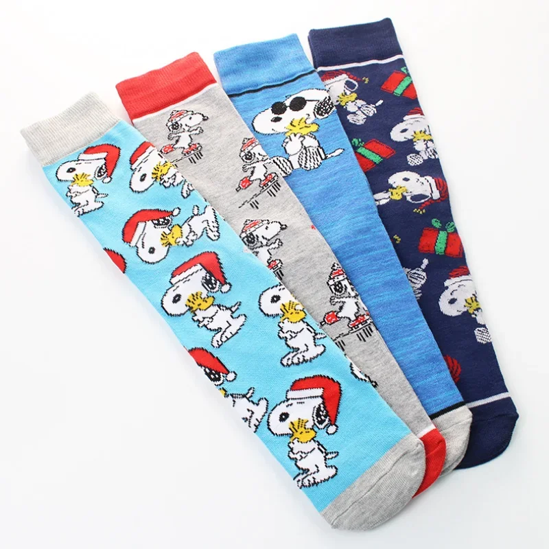 Snoopy Socks Cartoon Personality Tide Socks Women Men Sports Couple Sock In The Tube Cartoon Embroidery Breathable Cotton Socks