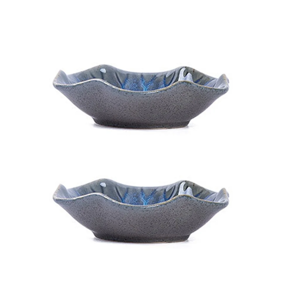 

3Pcs Lotus Leaf Ceramic Seasoning Plates Japanese Style Dipping Sauce Dish Food Sauce Bowl for Home Restaurant Picnic