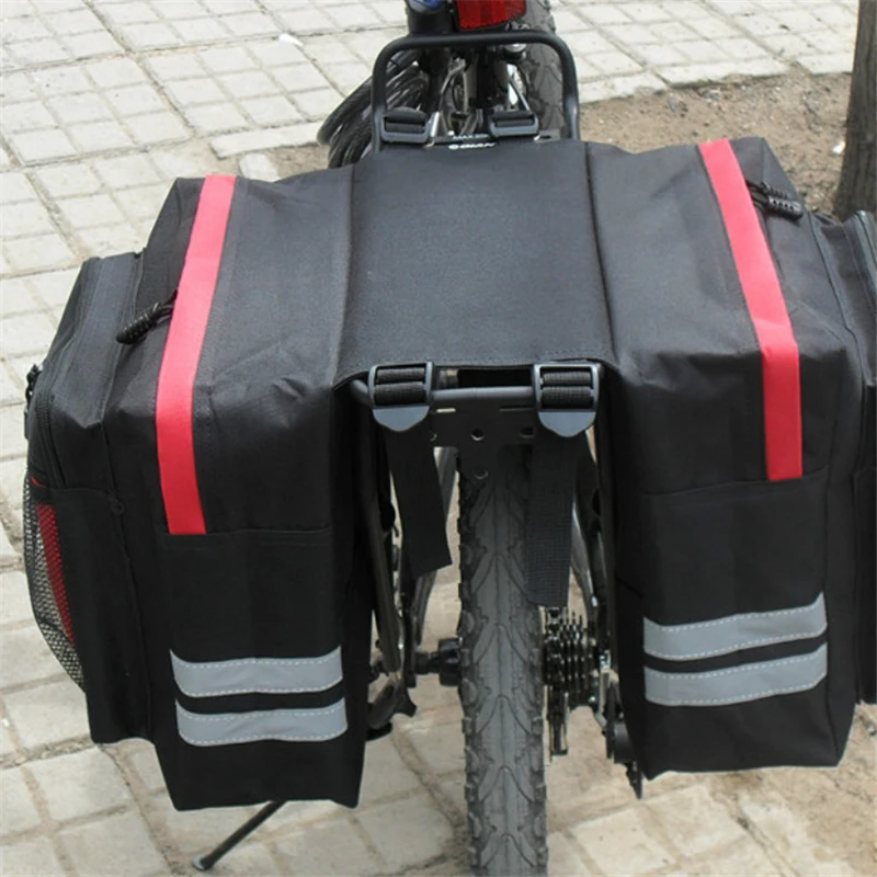 Bolsa de selim de bicicleta à prova d\'água, grande capacidade, traseira, 3 em 1, bolsa de porta-malas, estrada, montanha, porta-bagagens, bolsa de