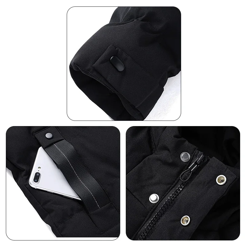 Parka gruesa y cálida para hombre, chaquetas informales con capucha, abrigo cortavientos con bolsillos, novedad de invierno