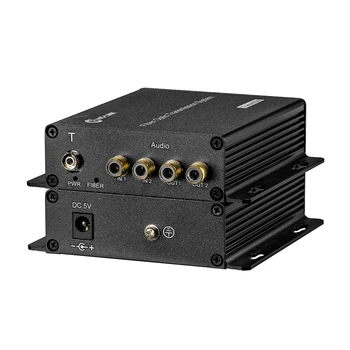 2 channel bi-directional 20KM FC fiber single fiber single mode RCA audio Fiber optic extender