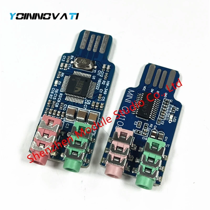 CM108 Driveless USB Sound Card 3.5mm Headphone Mic Jack External Sound Card Chip Board Stereo Sound Card for Laptop Computer