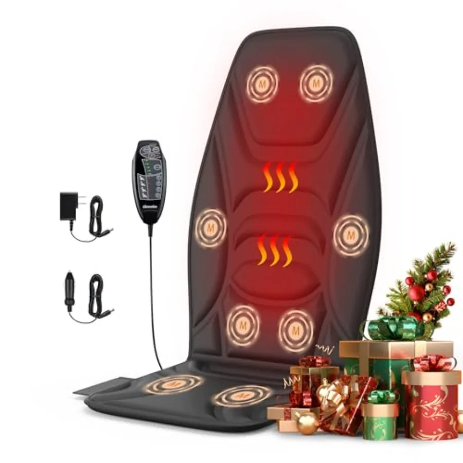 

Портативный массажер для спины с подогревом и вибрацией — облегчение боли в глубоких тканей для плеч, спины, нижней части спины и бедер — офисное кресло