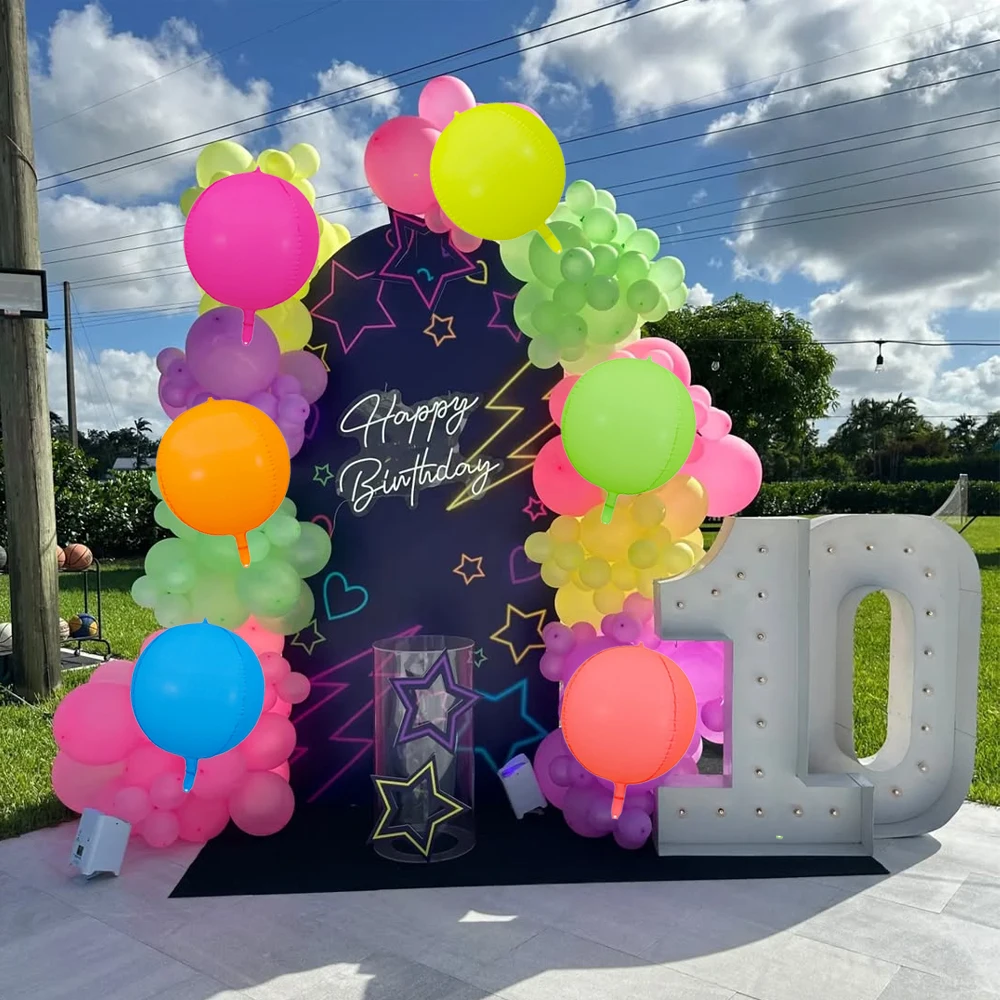 Neon-Fluoreszierende 4D-Rundballons für Geburtstagsfeiern, Beleuchtete Outdoor-Partys, Neonlichter und Partydekorationen – Detail 4