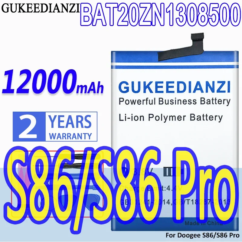 High Capacity GUKEEDIANZI Battery BAT20ZN1308500 12000mAh For Doogee S86/S86 Pro S86Pro