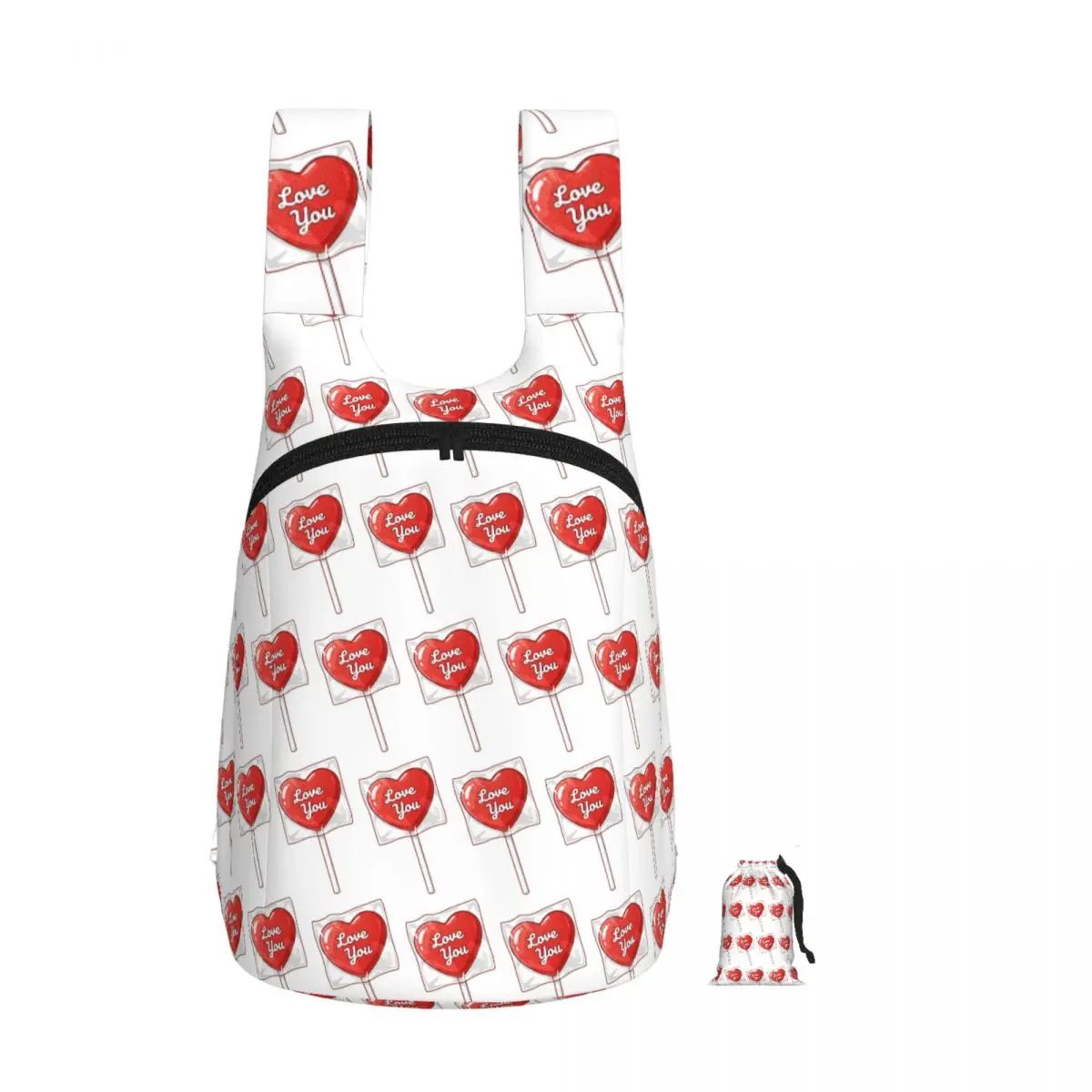 

Love You Heart Lollipop Backpack Student Storage BookBag Kids School Bag Laptop Shoulder Bags for Boys Girls