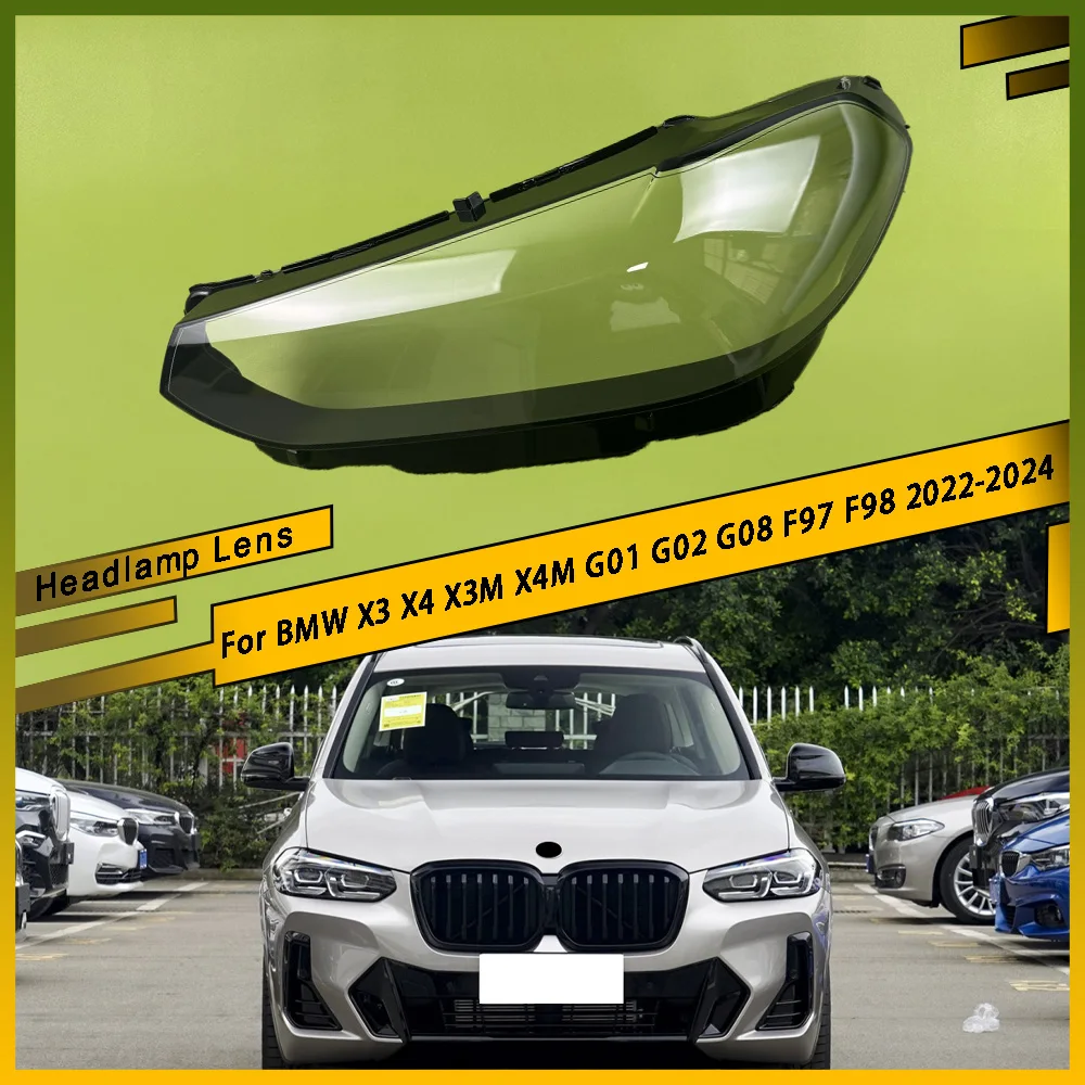 

Auto Lamp Case Glass Lens Shell Car Front Headlight Cover Light Caps For BMW X3 X4 X3M X4M G01 G02 G08 F97 F98 2022 2023 2024