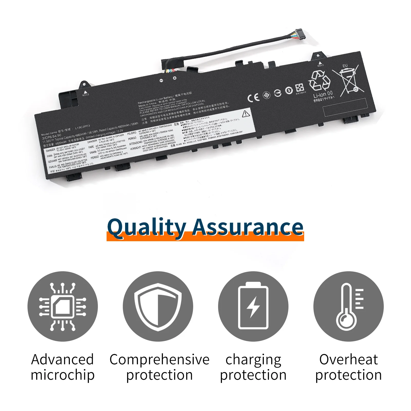 Laptop Battery L19M3PF3 L19C3PF3 For Lenovo IdeaPad 5-14ALC05 5-14ITL05 5-14ARE05 5B10W86936 11.1V 44.5WH 4060mAh