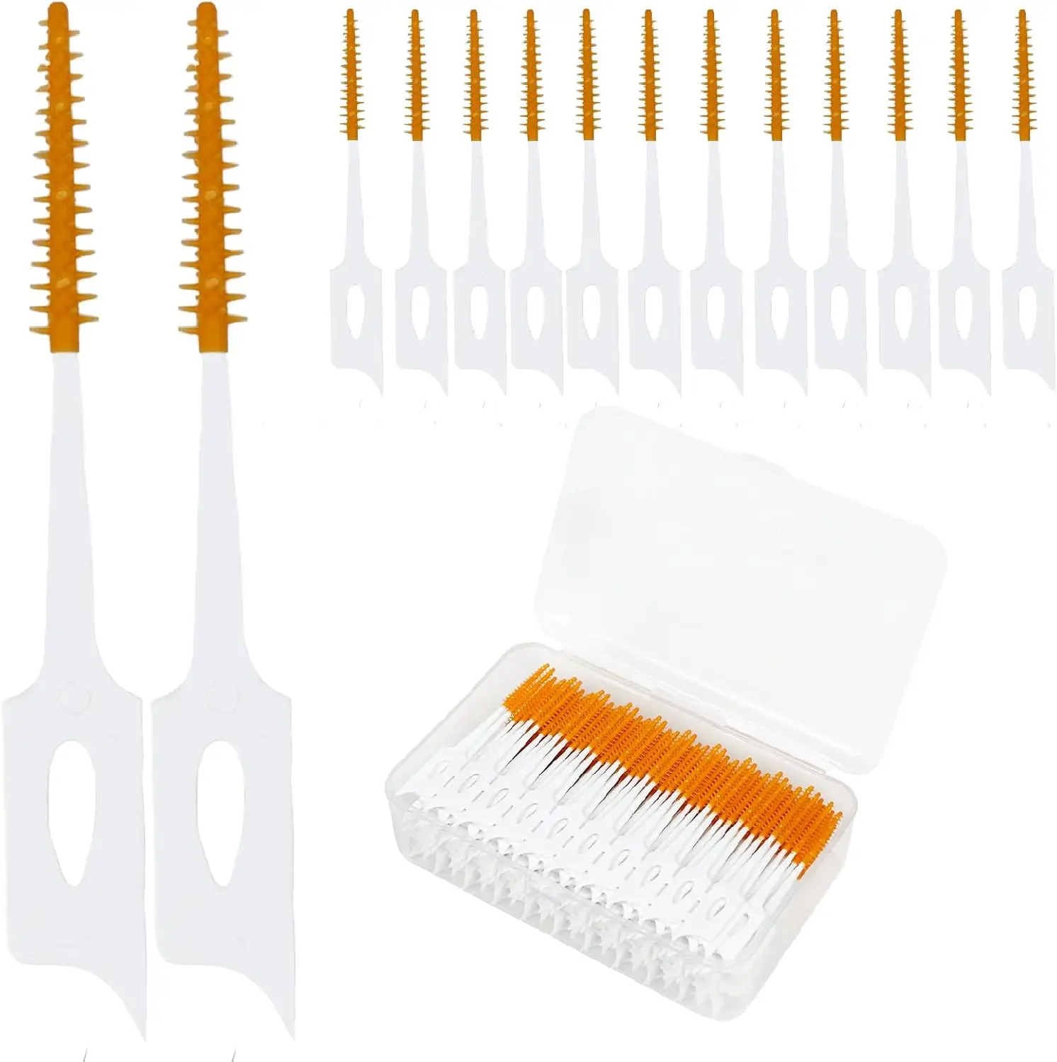 40~150PCS Silicone Interdental Brush Disposable Dental Floss Picks Cleaning Between Teeth Soft Hilo Dental Brace Brush Toothpick