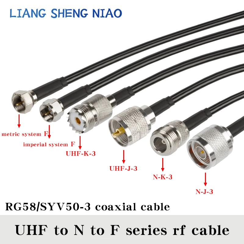 RG58 كابل محوري ، موصل ذكر إلى أنثى ، كابل إقناع ضفيرة ، UHF ، PL259 ، 0.3 متر-30 متر