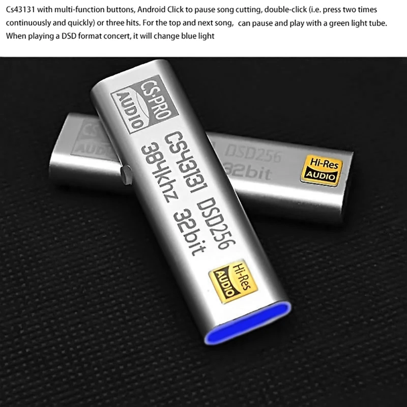안드로이드 헤드폰 앰프 어댑터 DSD256 디코더, C 타입에서 3.5mm, DAC 휴대용 USB 로직 하이파이, Win10 PC 액세서리