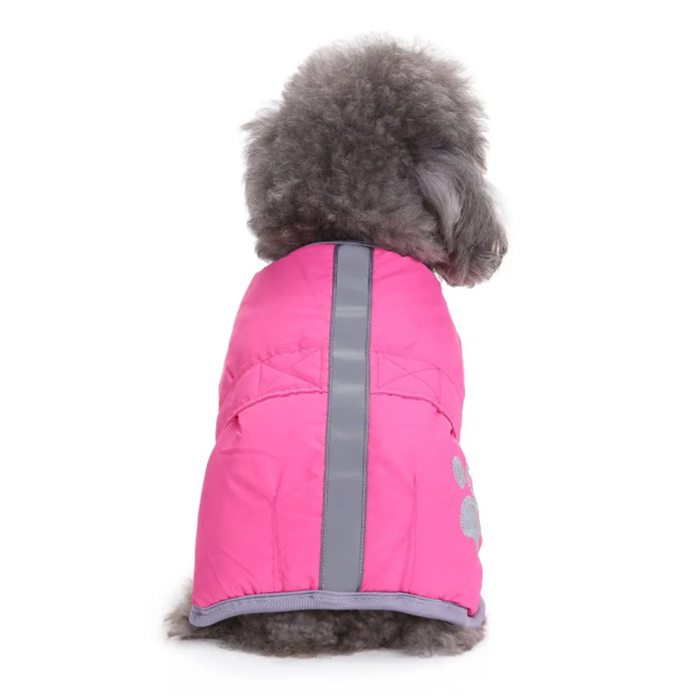Reflective Dog Coat Winter Waterproof Fleece Lined Reversible Warm Jacket for Small Medium Large Dogs Pink Size S Safe Night