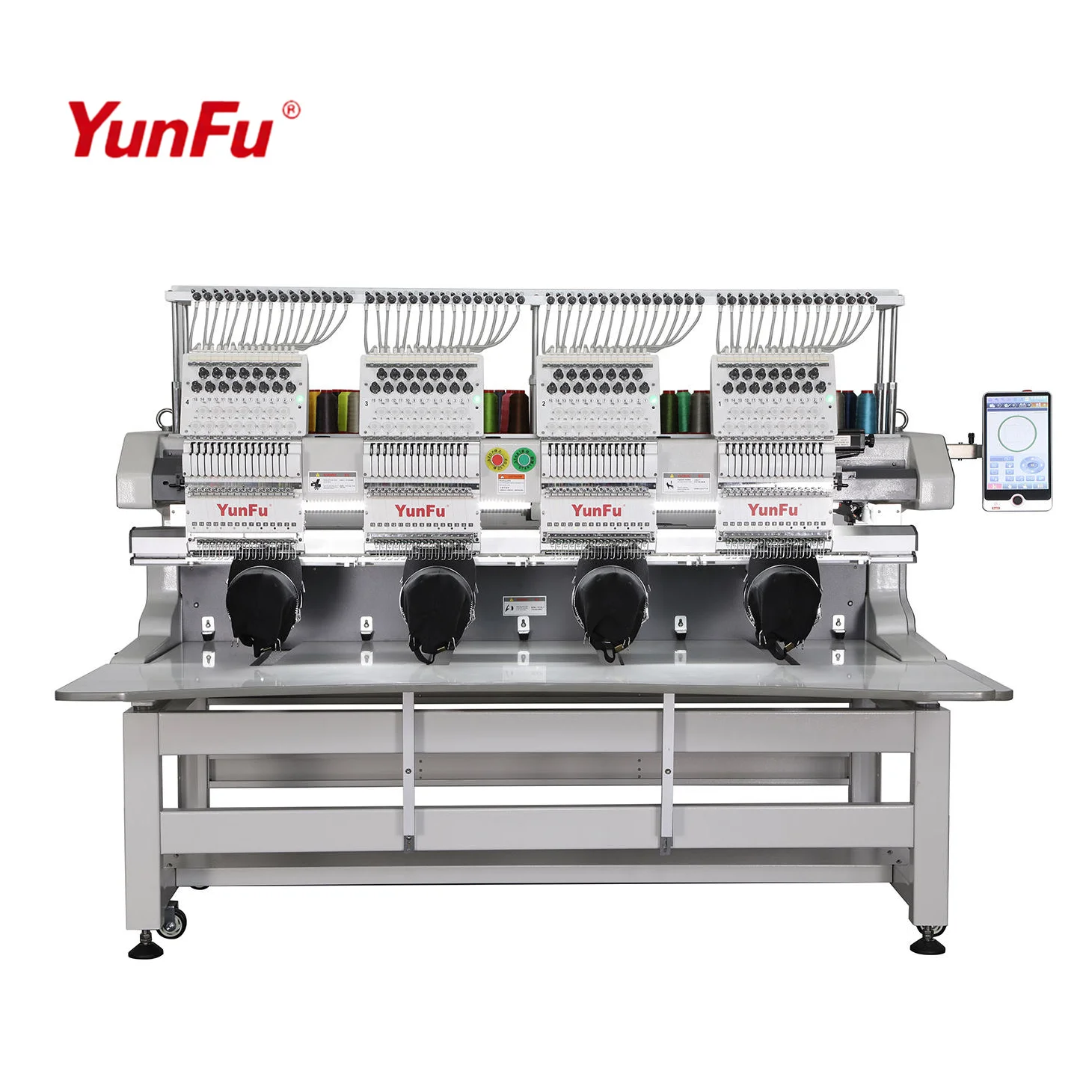 YunFu for New Automatic High Quality Workshop Use Computer 4-Head 15 Needles Embroidery Machine with 5-Year Warranty 1200 SPM