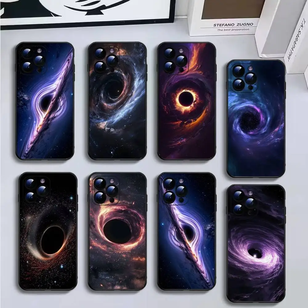 

Space For Galaxy Universe Void Phone Case For iPhone16,15,14,13,12,11 Plus,Pro Max,XS,X,XR,SE,Mini,8,7,Soft Black Cover