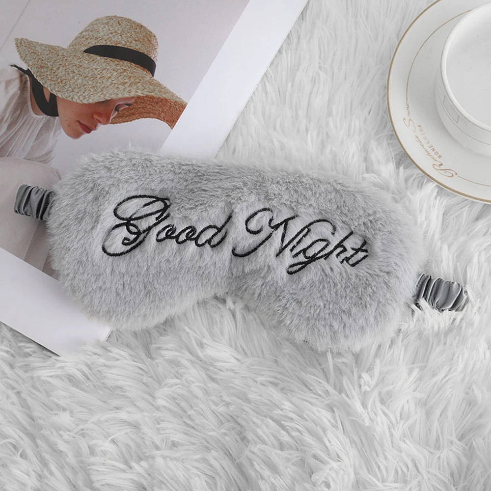 Plush Letter goodnight Sleep Eye Mask Soft and Skin-friendly Eye Covers Sleeping Blindfold for Boys Girls to Sleep Better