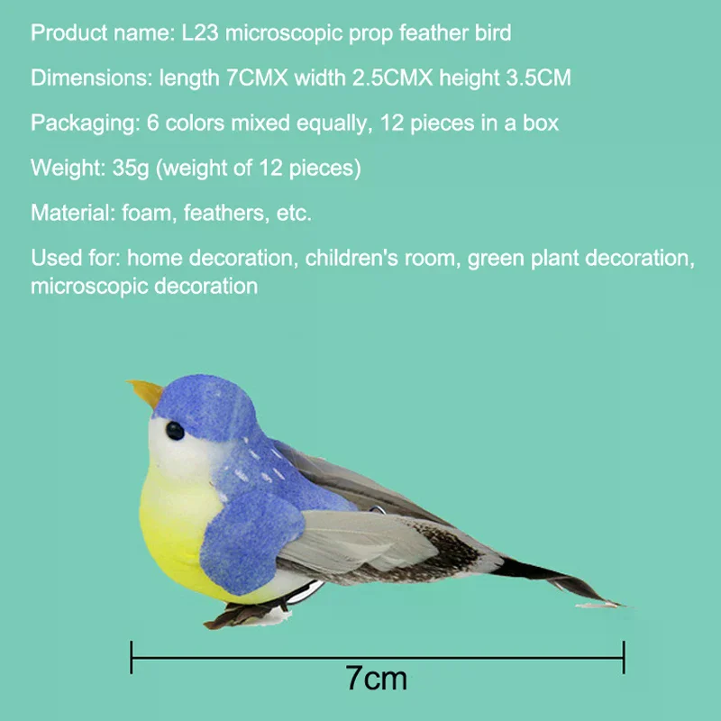 1 piece of artificial feathered bird, for garden and landscaping decoration