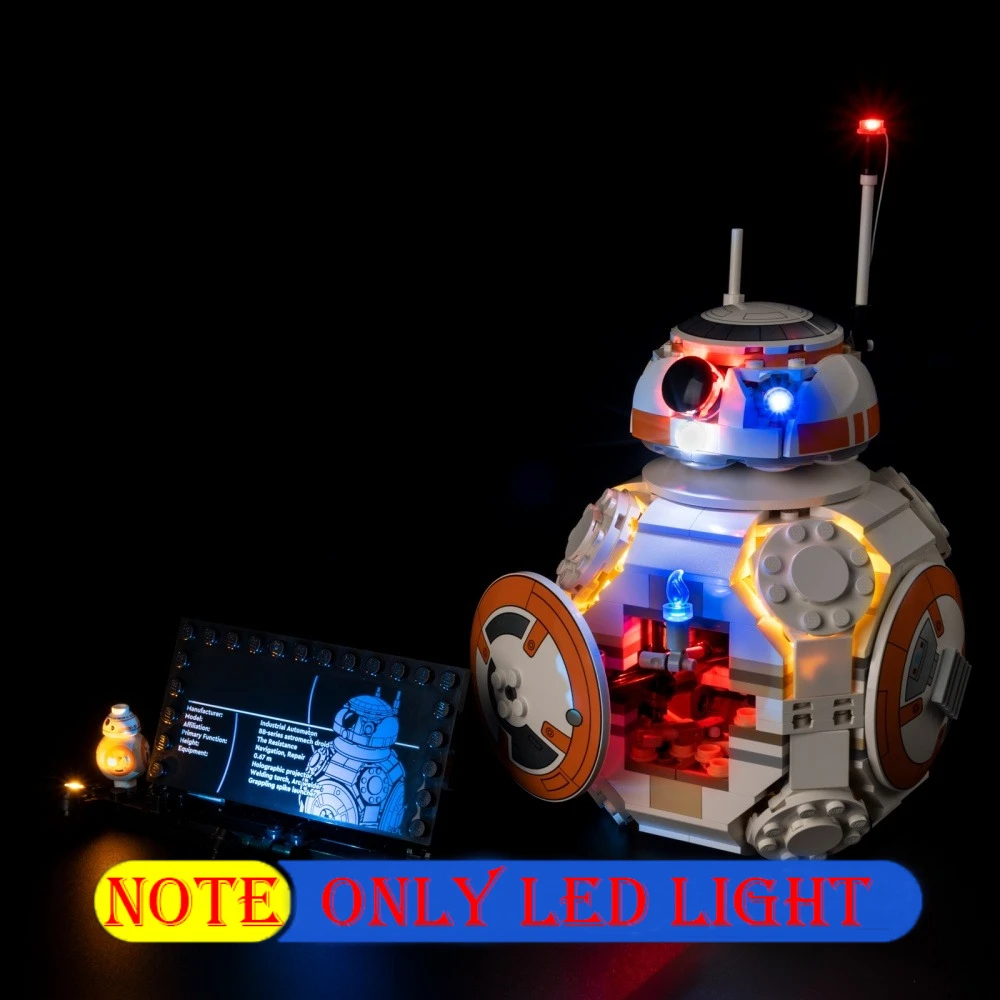 

Набор осветительных приборов для LEGO BB-8 Astromech Droid Starings Wars 75452, звуковая версия, не включает строительные блоки (только комплект светодиодных фонарей)