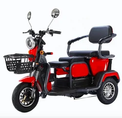 3Wheel Rickshaw Tricycle  Hot sale Electric mobility scooter 3seat Electric pedicab three wheels passenger Ebike for the elderly